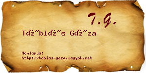 Tóbiás Géza névjegykártya