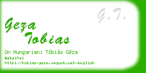 geza tobias business card