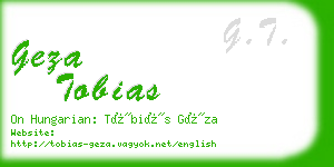 geza tobias business card